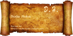 Duda Huba névjegykártya